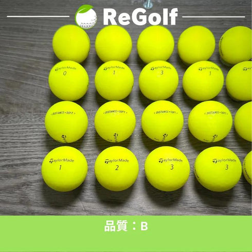 【中古】 ロストボール テーラーメイド DISTANCE ディスタンス ソフト イエロー 2019年モデル 20球 Bランク ゴルフボール リゴルフ