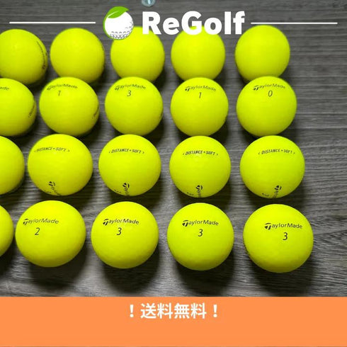 【中古】 ロストボール テーラーメイド DISTANCE ディスタンス ソフト イエロー 2019年モデル 20球 Bランク ゴルフボール リゴルフ