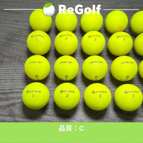 【中古】 ロストボール テーラーメイド DISTANCE ディスタンス ソフト イエロー 2019年モデル 20球 Cランク ゴルフボール リゴルフ