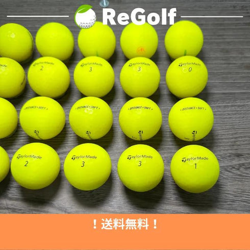 【中古】 ロストボール テーラーメイド DISTANCE ディスタンス ソフト イエロー 2019年モデル 20球 Cランク ゴルフボール リゴルフ